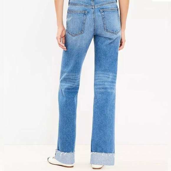 LOFT Slouchy Boyfriend Cuffed Jeans
Curvy Fit Classic Mid Wash Denim - Picture 3 of 8
